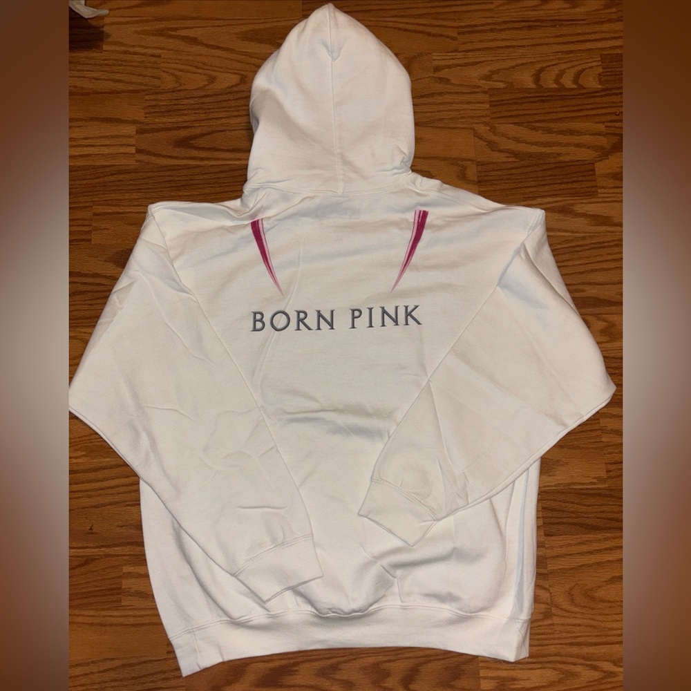 BLACKPINK Born Pink 2022 Official Tour Merch White Hoodie Box Logo Size XL NWT - Picture 2 of 4